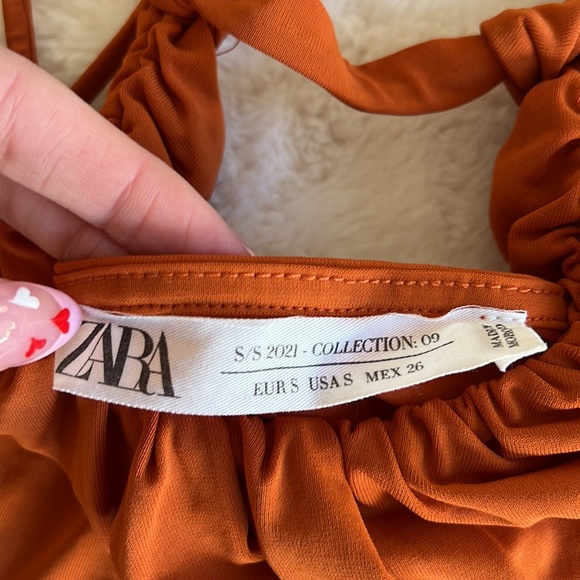 Zara Orange Limited Edition Ruched Crop Top - Picture 11 of 13